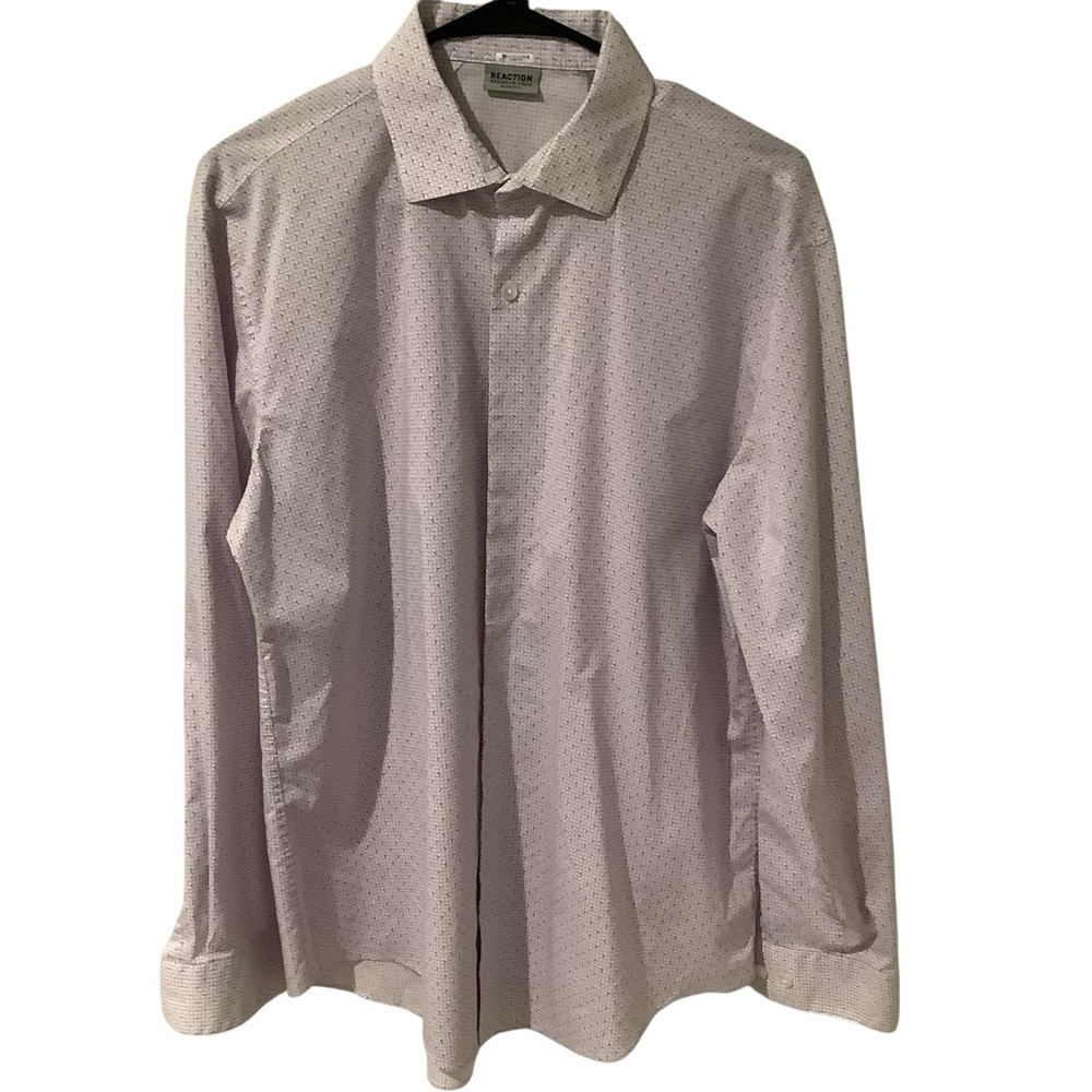 🖤3 FOR 25.00 Kenneth Cole Reaction Men's Grey & Lavender LS Shirt WORN ONCE